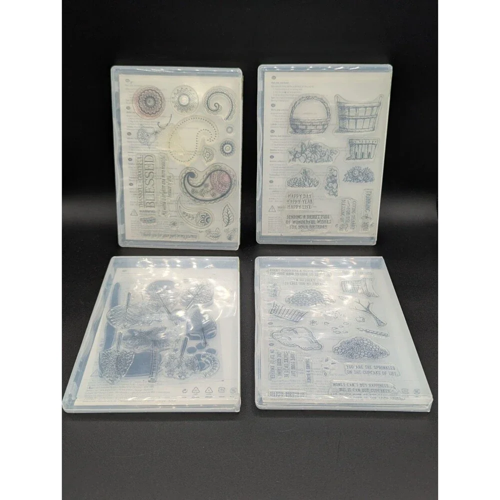 Stampin' Up!  Lot of 4 Sets Paisleys & Posies Basket of Wishes Totally Trees